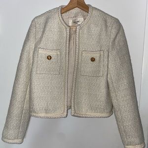 celine "Chasseur" Jacket In Braided Bouclé Tweed